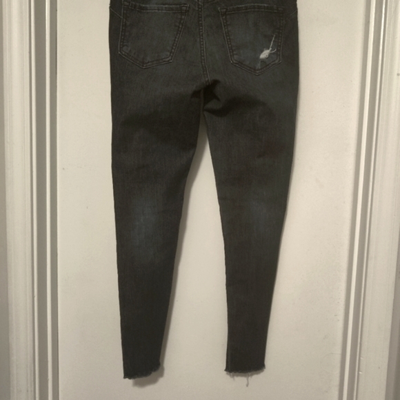 High Rise Blue Denim Destroyed Ripped Jeans - Picture 4 of 4